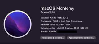 MacBook Air 13” 2017 - Apple Argento