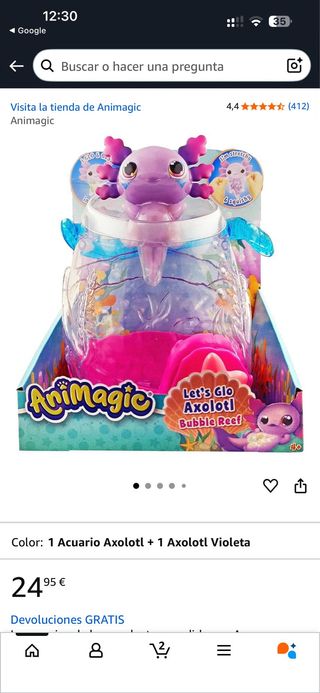 Acuario Animagic con Axolotl