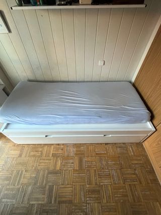 Cama nido blanca con espacio para colchón