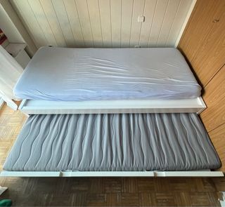 Cama nido blanca con espacio para colchón