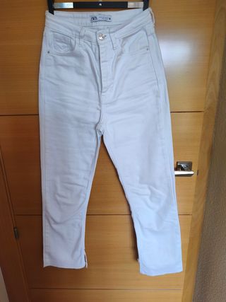 Pantalón vaquero blanco mujer Zara Talla 36