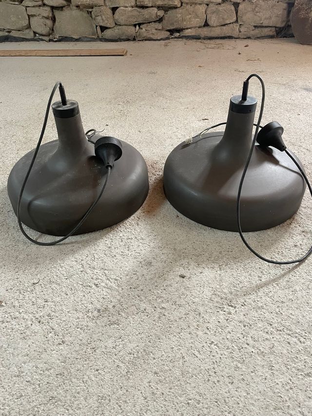 Lámparas de techo retro gris oscuro (2 unidades)