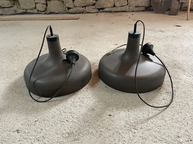 Lámparas de techo retro gris oscuro (2 unidades)