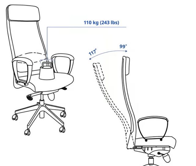 Silla de escritorio Ikea Markus Negra