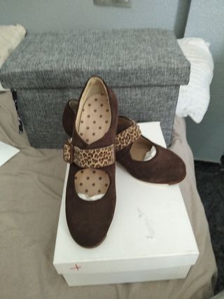 Zapatos Flamenco Marrones con Leopardo