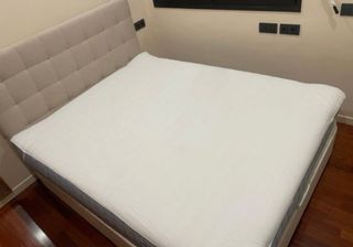 base tapizada 160x190 Beige/Blanco NUEVO