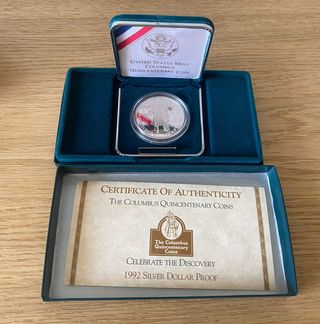 Quincenario de Colón de plata con estuche PROOF