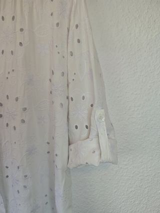 Vestido camisero blanco bordado talla L