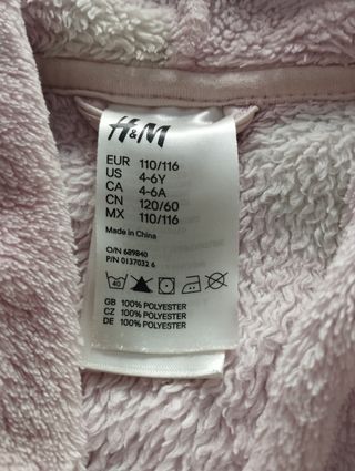 Albornoz rosa con lunares para niña 4/6 años