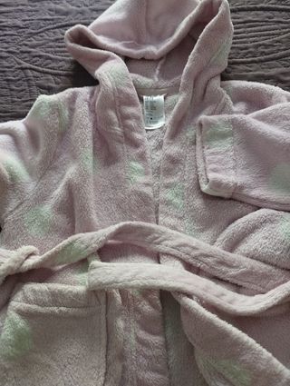 Albornoz rosa con lunares para niña 4/6 años