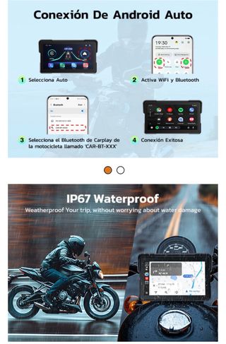 LAMTTO Pantalla 7 CarPlay Moto Android Auto