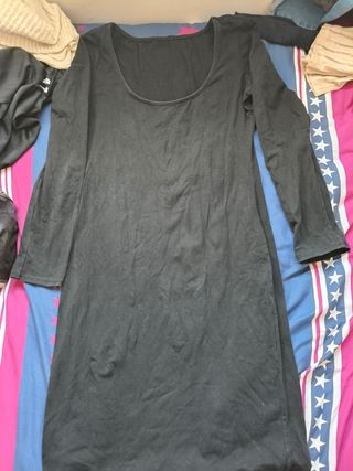 Vestido elástico mujer negro