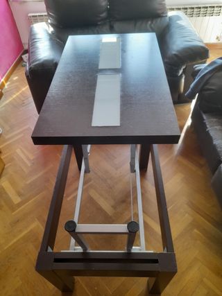 Mesa de comedor extensible madera y cristal