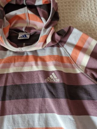 Sudadera Adidas T.10 años rayas