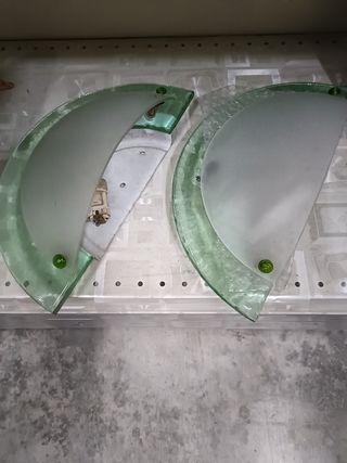 Plafoniera applique in vetro verde e trasparente