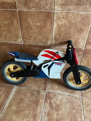 Moto correpasillos Honda HRC madera coleccionismo 