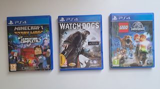 Pack 3 Juegos PS4: Minecraft, Watch Dogs, Lego Jur