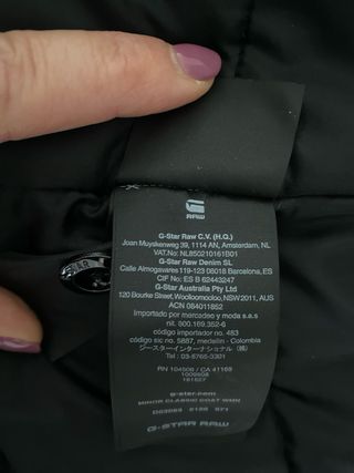Gabardina Parka Gstar talla M
