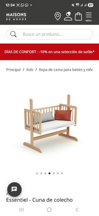 Minicuna colecho madera