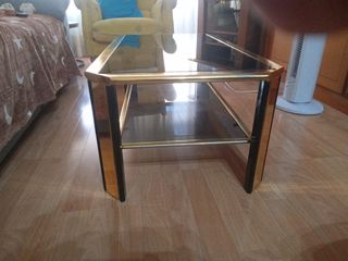 Mesa centro cristal y mesa auxiliar. Casi nuevas