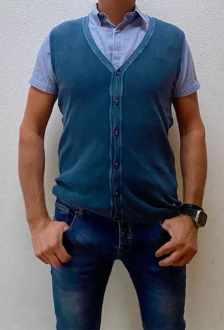 Gilet Uomo Cotone Gaudi Blu XL