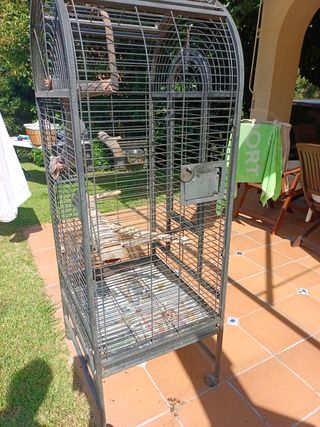 Jaula grande para loros.