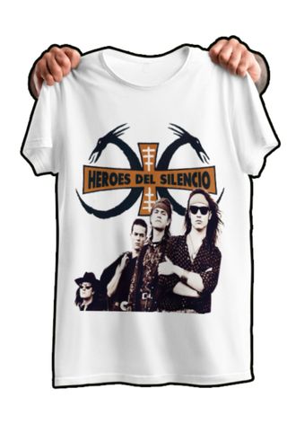 Camiseta Heroes del Silencio nueva color blanca