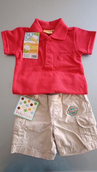 Conjunto Polo y Shorts de Bebé sin estrenar