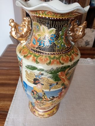 Jarrón Chino Dragón Cerámica