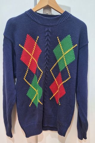 Jersey GAP de Lana Talla L Argyle Vintage