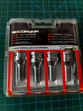 BCCorona Juego Tornillos Antirrobo Cromo