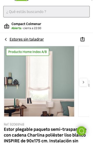 Estor plegable semi-transparente cadena