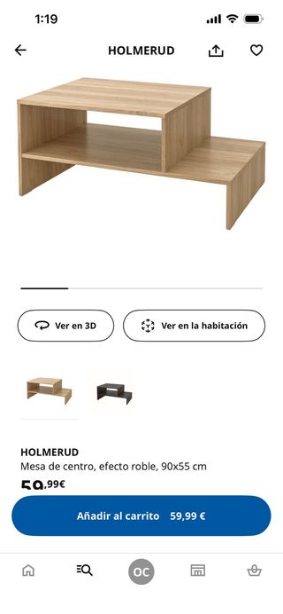 Mesa de centro de madera HOLMERUD