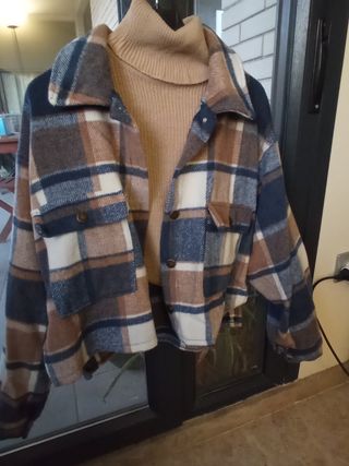 Sobrecamisa cuadros mujer Talla S