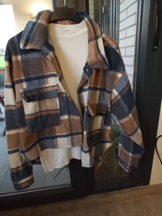 Sobrecamisa cuadros mujer Talla S