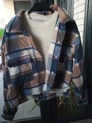 Sobrecamisa cuadros mujer Talla S