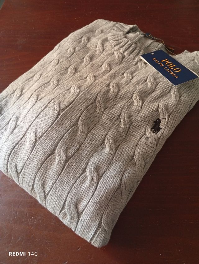 Jersey Polo Ralph Lauren Gris Talla S, ORIGINAL