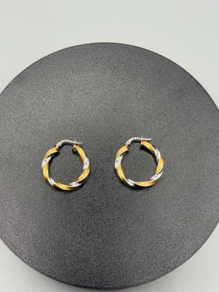 Pendientes de Oro de 18k Bicolor