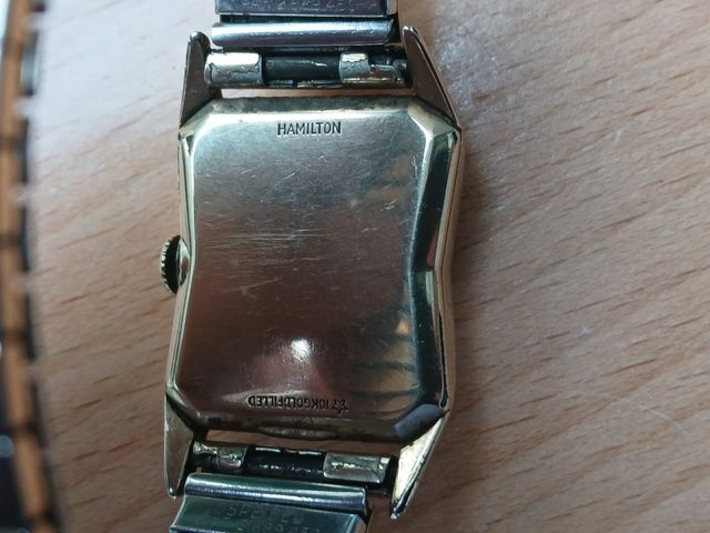 Reloj Hamilton Art Decó Mecánico Dorado