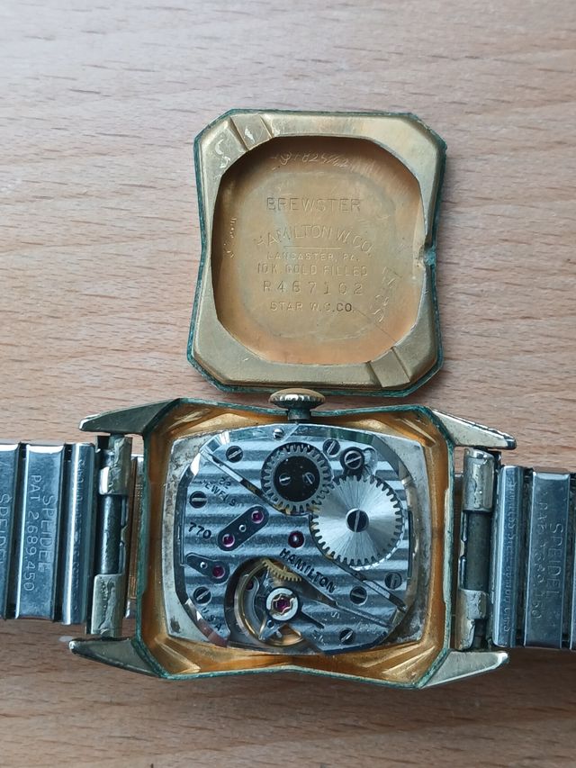 Reloj Hamilton Art Decó Mecánico Dorado