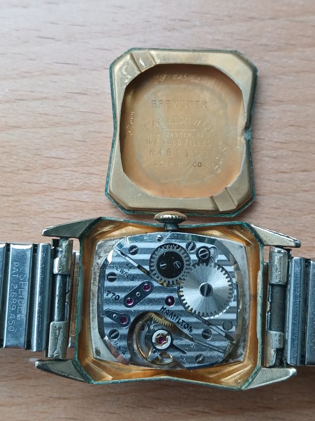 Reloj Hamilton Art Decó Mecánico Dorado