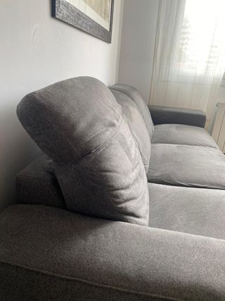 Sofá cama Natuzzi con chaise longue gris