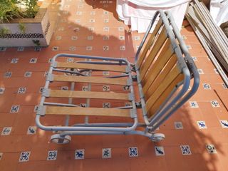 Cama Terraza Plegable Metal Madera
