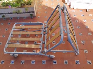 Cama Terraza Plegable Metal Madera
