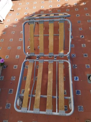 Cama Terraza Plegable Metal Madera