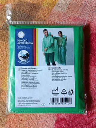 Poncho Antipioggia Unisex Impermeabile