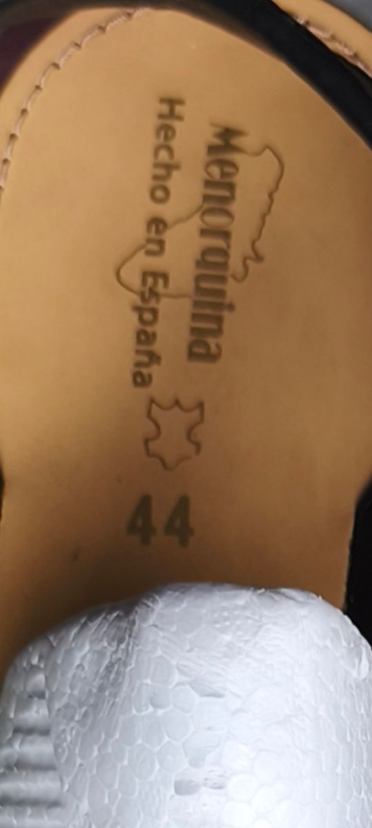 Menorquinas, Piel Negra Talla 44 Hecho en España
