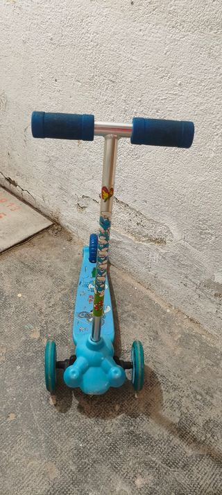 Patinete 3 Ruedas Infantil Azul pitufos