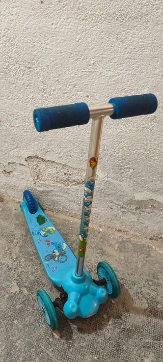 Patinete 3 Ruedas Infantil Azul pitufos