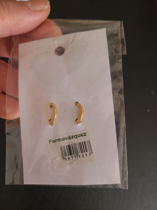 Pendientes Hipoalergénicos Plata 925 + Oro 18K